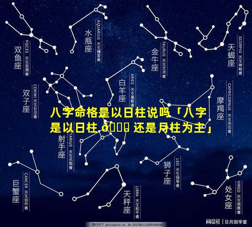 八字命格是以日柱说吗「八字是以日柱 🐋 还是月柱为主」